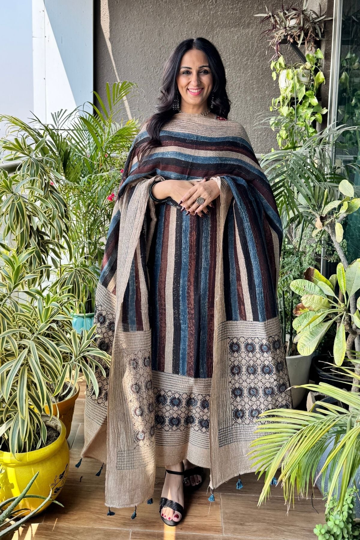 Ajrakh Striped Suit